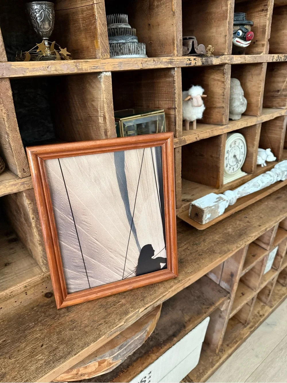 Vintage Wood Photo Frame in Honey Warm Brown